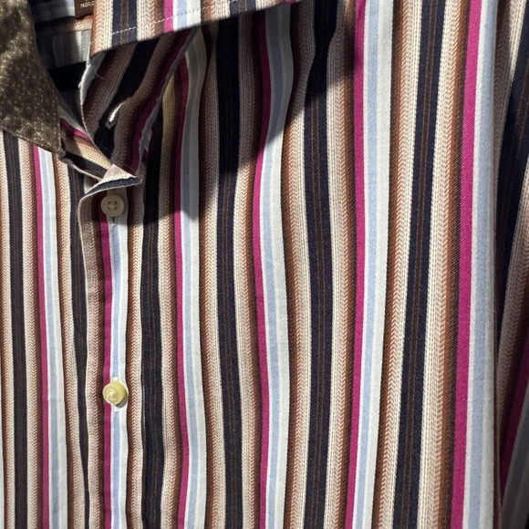 Tailor Byrd size XXL stripe shirt 100%  cotton‎ - Picture 2 of 4